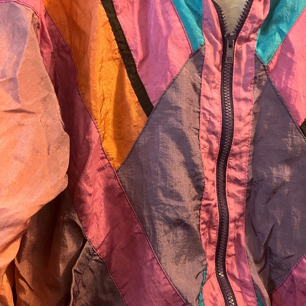 Vibrant Patchwork Winbreaker Jacket - image 3
